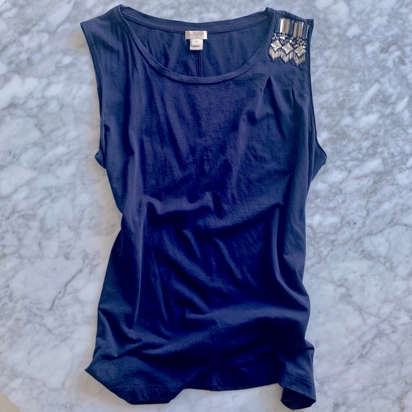 J. CREW Sleeveless Top with Beaded Details - Picture 2 of 5